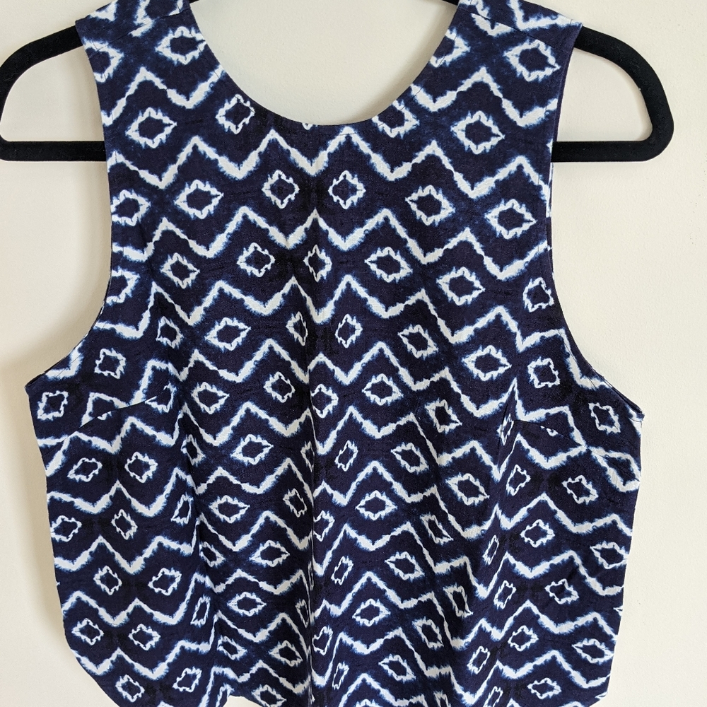 Loft, ikat blouse with cutout detail